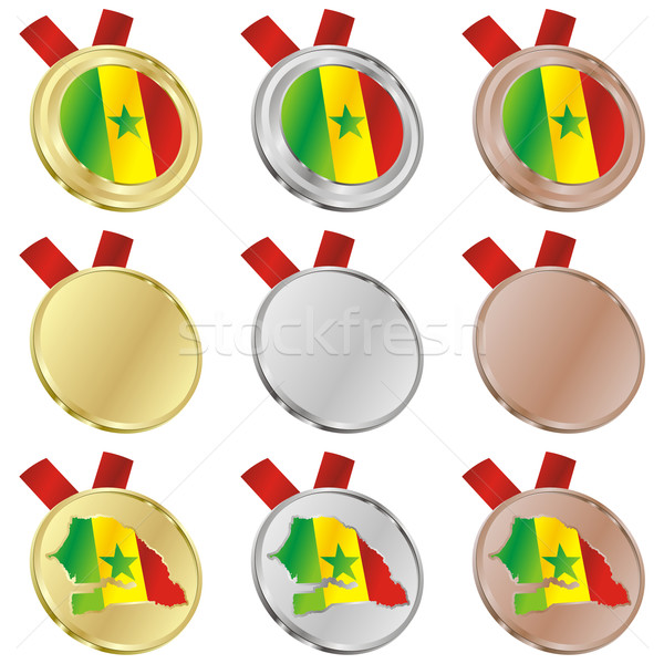 Сенегал вектора флаг медаль Сток-фото © PilgrimArtworks