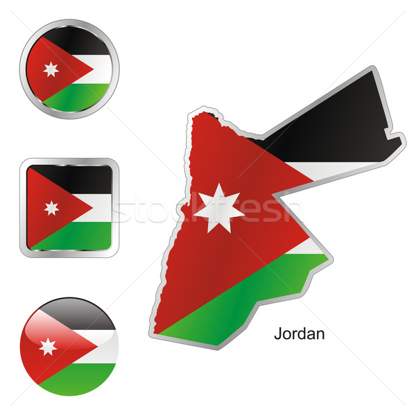 約旦 地圖 互聯網的按鈕 編輯 旗 商業照片 © PilgrimArtworks