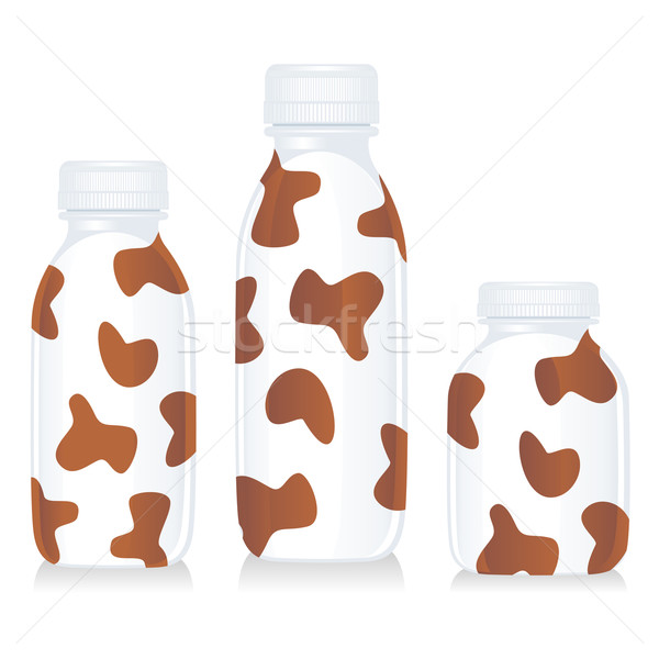 Izolált vicces tej üvegek szerkeszthető fény Stock fotó © PilgrimArtworks