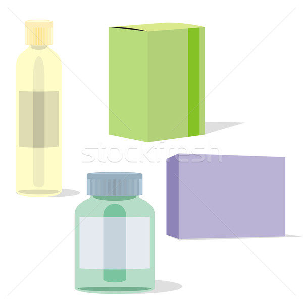 Yalıtılmış şişeler kutuları düzenlenebilir tıp şişe Stok fotoğraf © PilgrimArtworks
