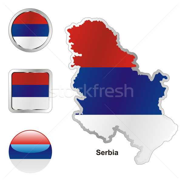 Serbia mapa web botones formas Foto stock © PilgrimArtworks
