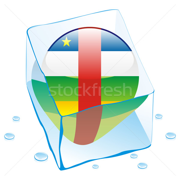 central africa button flag frozen in ice cube Stock photo © PilgrimArtworks