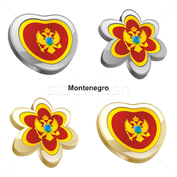 Montenegro Flagge Herz Blume Form editierbar Stock foto © PilgrimArtworks