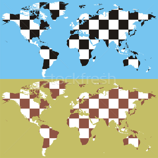 vector world map with chess pattern Stock photo © PilgrimArtworks