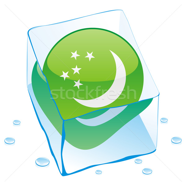 Turkmenistán botón bandera congelado cubo de hielo Foto stock © PilgrimArtworks