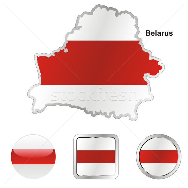 Stok fotoğraf: Bayrak · Belarus · harita · web · düğmeler