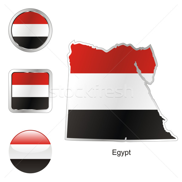 Foto stock: Egipto · mapa · botones · de · internet · forma · bandera