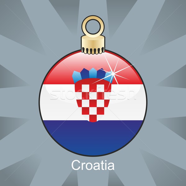ストックフォト: 孤立した · クロアチア · フラグ · クリスマス · 電球