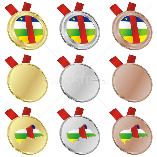 central africa vector flag in medal shapes Stock photo © PilgrimArtworks