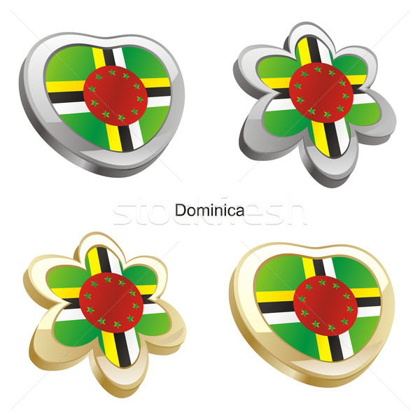 Dominica bandeira coração flor forma Foto stock © PilgrimArtworks