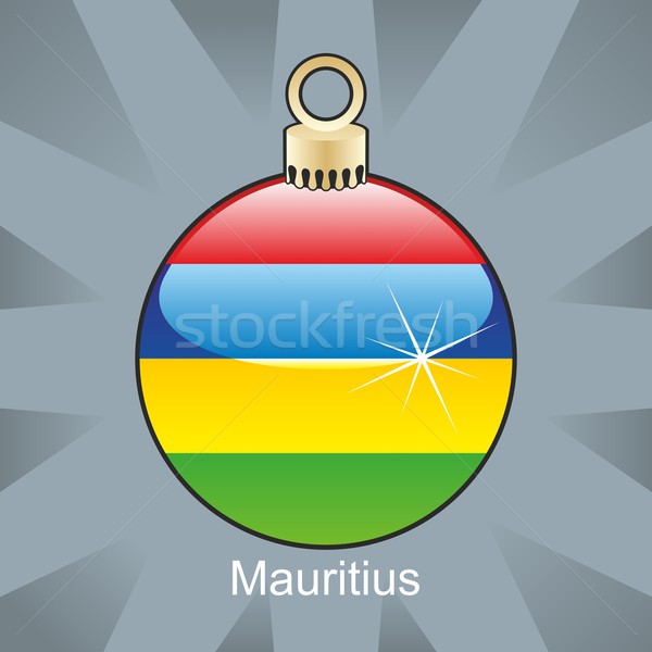Isolato Mauritius bandiera Natale lampadina Foto d'archivio © PilgrimArtworks