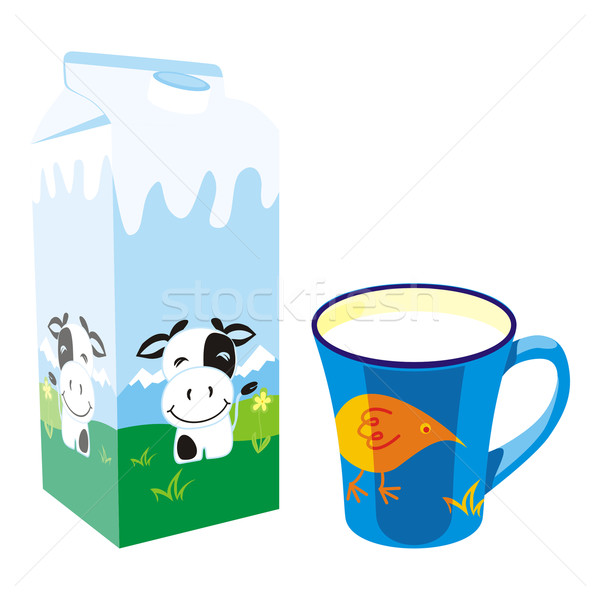isolated milk carton box and mug Stock photo © PilgrimArtworks