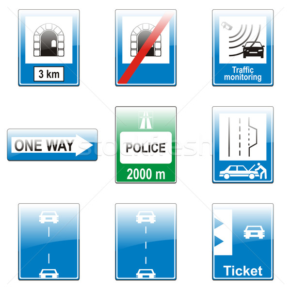 Verkehr Zeichen editierbar Vektor Details Stock foto © PilgrimArtworks