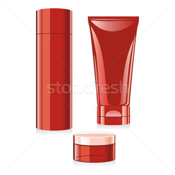 Foto stock: Aislado · cosméticos · establecer · cara · cuerpo