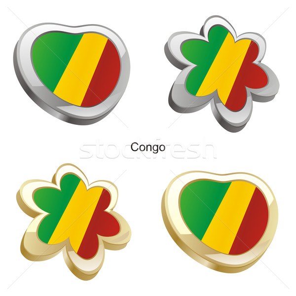 Foto d'archivio: Congo · bandiera · cuore · fiore