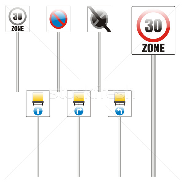 Isoliert Verkehrszeichen editierbar Straße Kreuz Stock foto © PilgrimArtworks