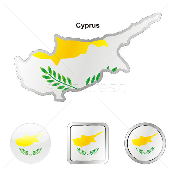 Cipro mappa web pulsanti forme Foto d'archivio © PilgrimArtworks