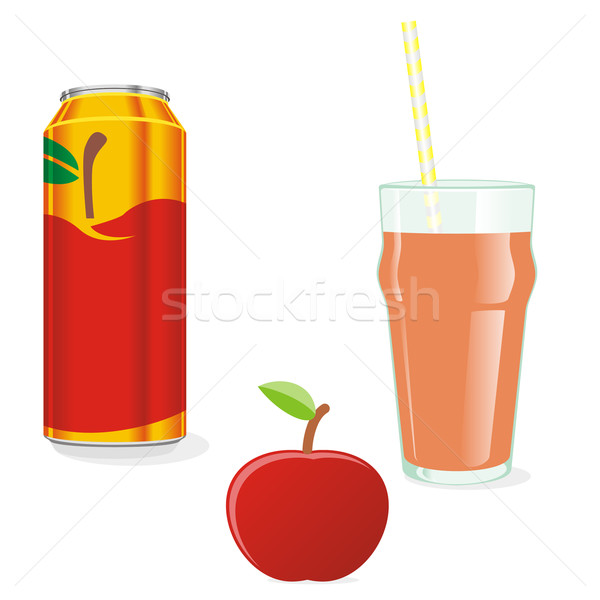 isolated red apple juice and fruit Stock photo © PilgrimArtworks