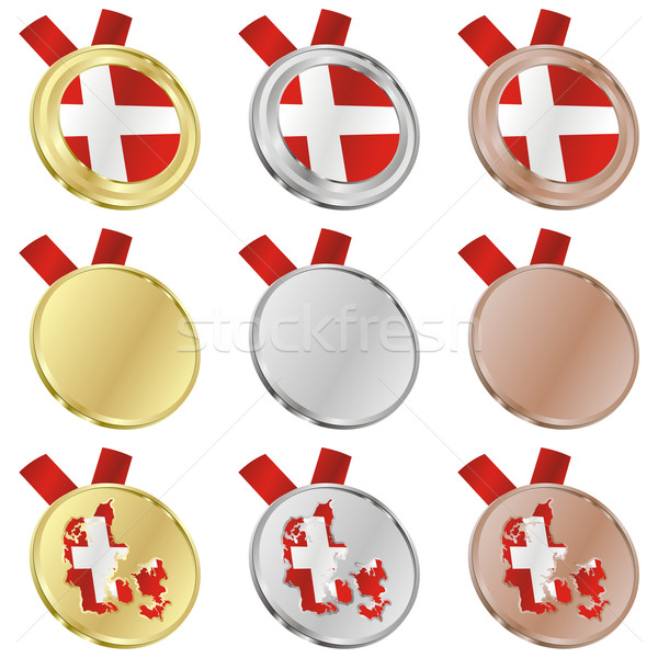 denmark vector flag in medal shapes Stock photo © PilgrimArtworks