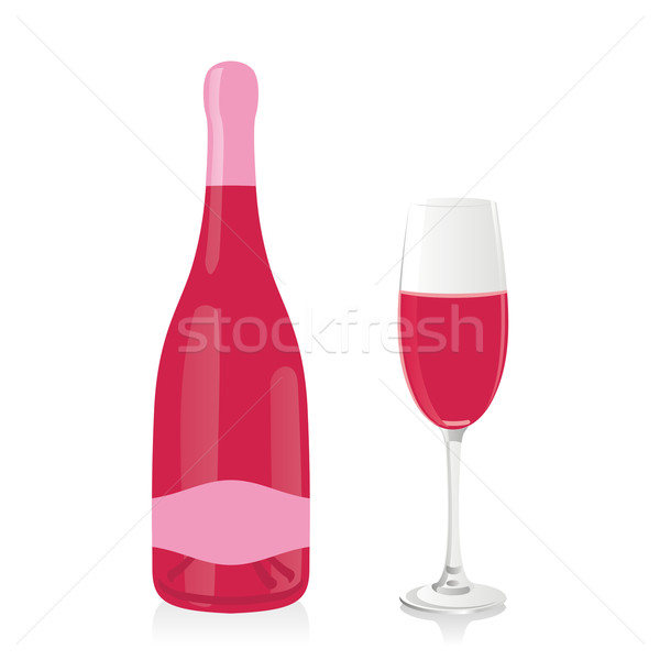 isolated champagne bottle and glass Stock photo © PilgrimArtworks