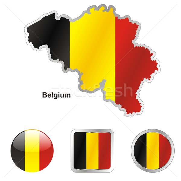 フラグ ベルギー 地図 ウェブ ボタン ストックフォト © PilgrimArtworks