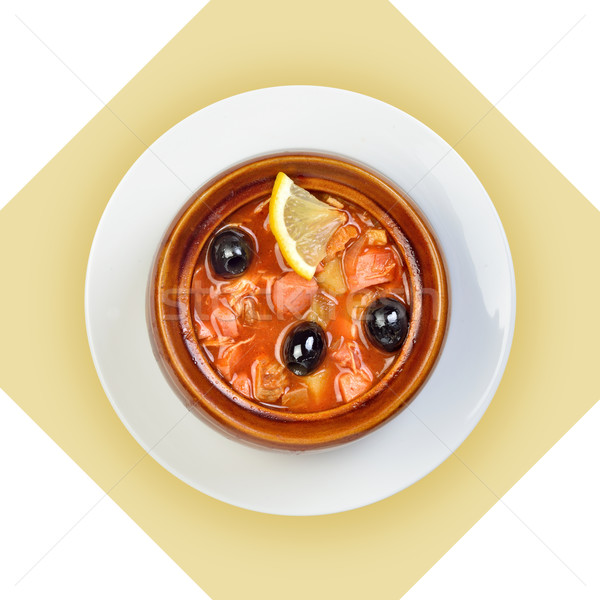 Edény orosz leves kerámia edény izolált Stock fotó © Pilgrimego