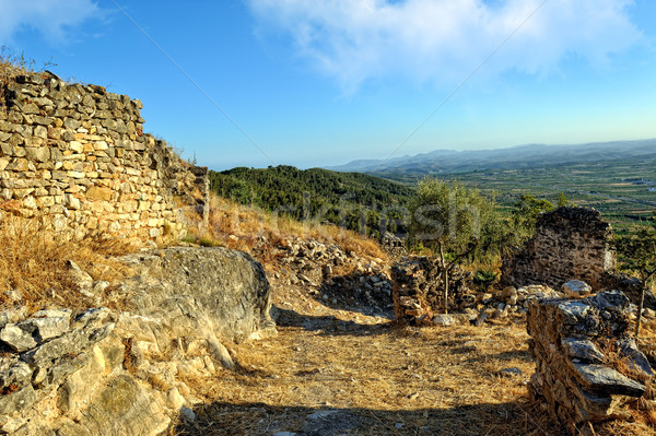 Górę widoku starych zamek góry niebo Zdjęcia stock © Pilgrimego