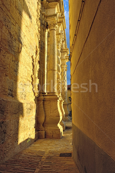 Katedral İspanya görmek dar sokak Stok fotoğraf © Pilgrimego