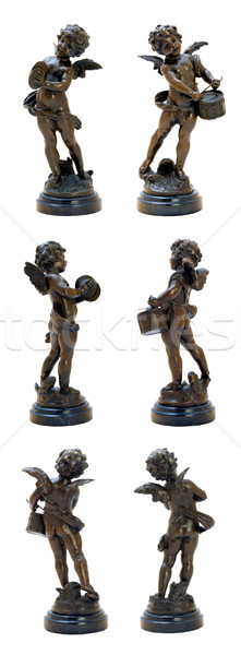 Bronze antique figurine of playing angel. Stock photo © Pilgrimego