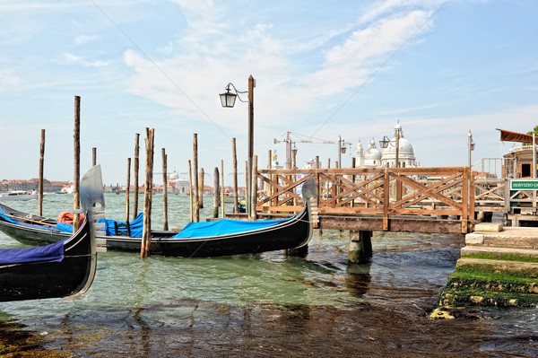 View to the gondolas and boats berth  in Venice. Stock photo © Pilgrimego