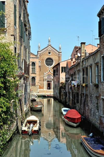 Venetian canal and houses. Stock photo © Pilgrimego