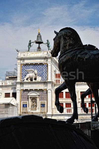 Statues of horses of the  St. Mark's cathedral. Stock photo © Pilgrimego