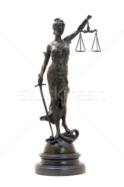 Antik bronz istennő izolált kép törvény Stock fotó © Pilgrimego