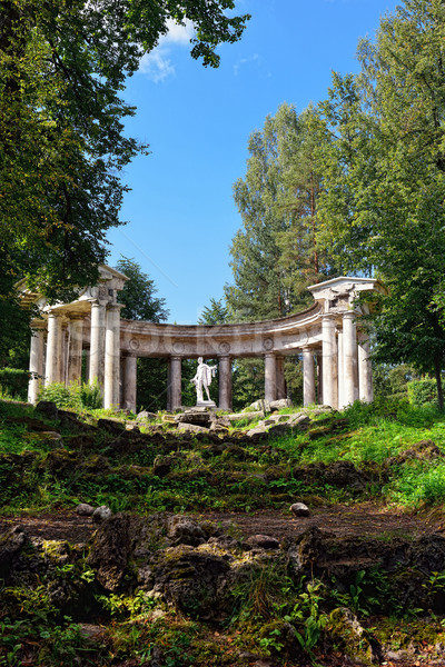 Lata krajobraz ogród Rosja domu drzewo Zdjęcia stock © Pilgrimego