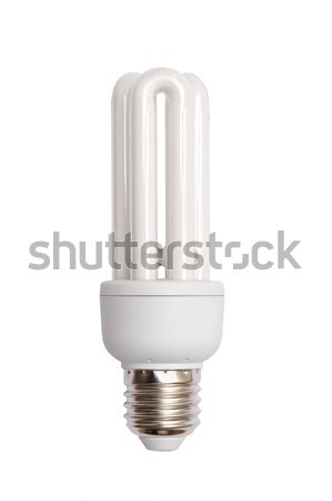 Stockfoto: Energie · besparing · lamp · geïsoleerd · afbeelding · witte