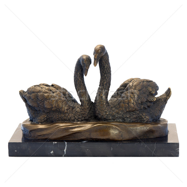 Antique bronze figurine oа two swans Stock photo © Pilgrimego