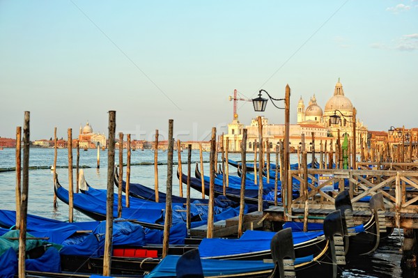 View to the gondolas and boats berth  in Venice. Stock photo © Pilgrimego