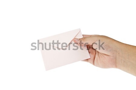 Rosa mão isolado branco fundo e-mail Foto stock © pinkblue