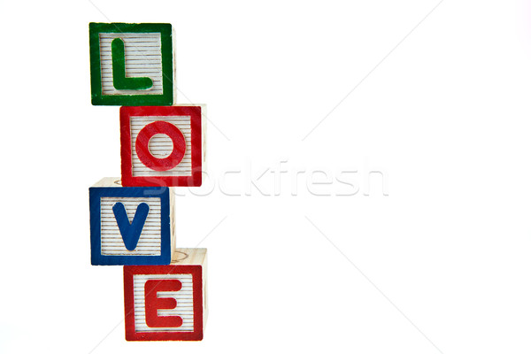 Love by block toy isolated on white background Stock photo © pinkblue