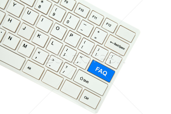 Wording FAQ on computer keyboard isolated on white background Stock photo © pinkblue