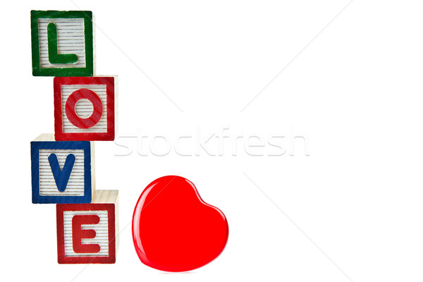 Love by block toy isolated on white background Stock photo © pinkblue