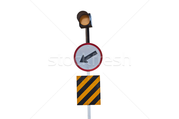 Traffic road sign with light Stock photo © pinkblue