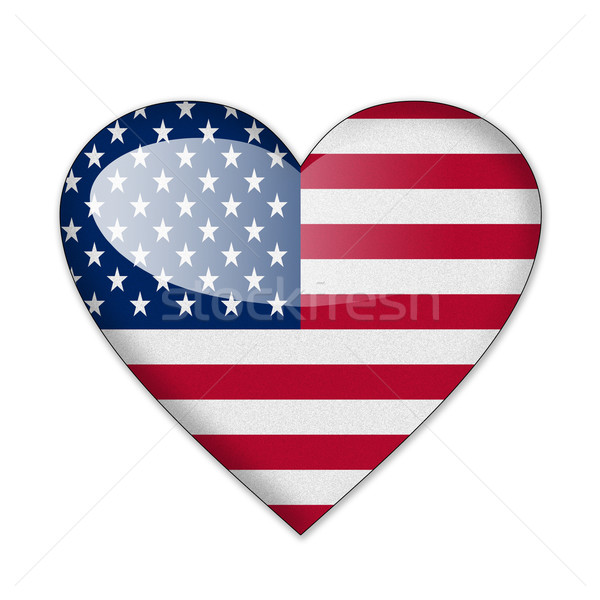 US flag in heart shape isolated on white background Stock photo © pinkblue