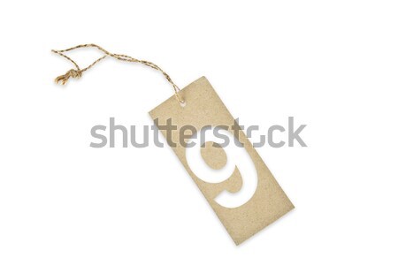 Brown paper tag with letter Q cut Stock photo © pinkblue