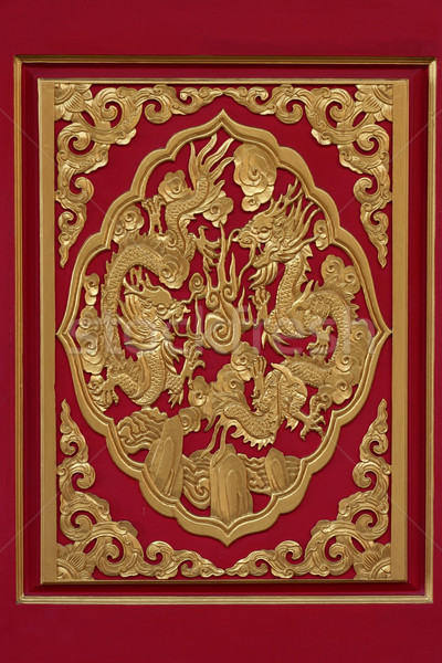 Drago cinese rosso texture legno home Foto d'archivio © pinkblue