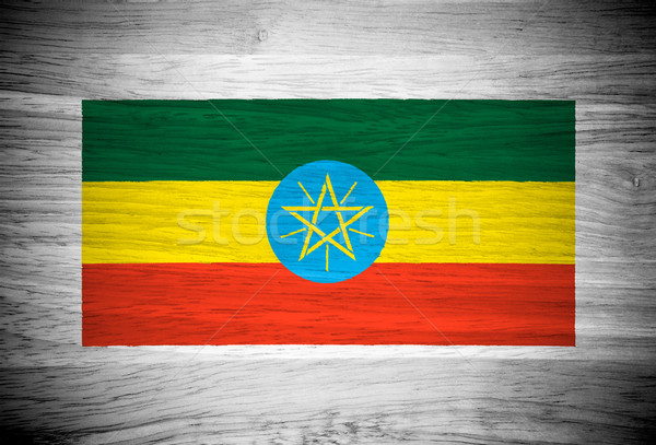 Etiópia bandeira textura de madeira parede natureza fundo Foto stock © pinkblue