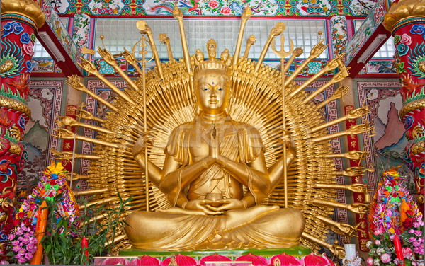 Tíz ezer kezek Buddha szobor Thaiföld Stock fotó © pinkblue