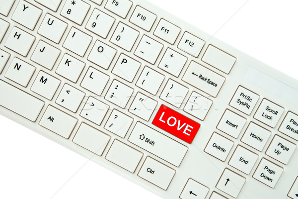 Wording Love on computer keyboard isolated on white background  Stock photo © pinkblue