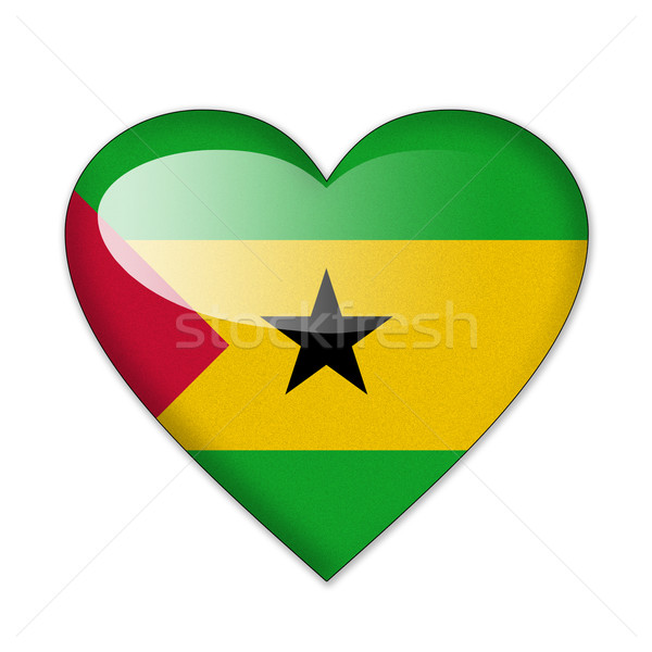 Sao Tome and Principe flag in heart shape isolated on white back Stock photo © pinkblue