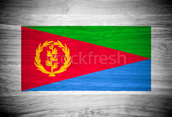 Eritrea flag on wood texture Stock photo © pinkblue